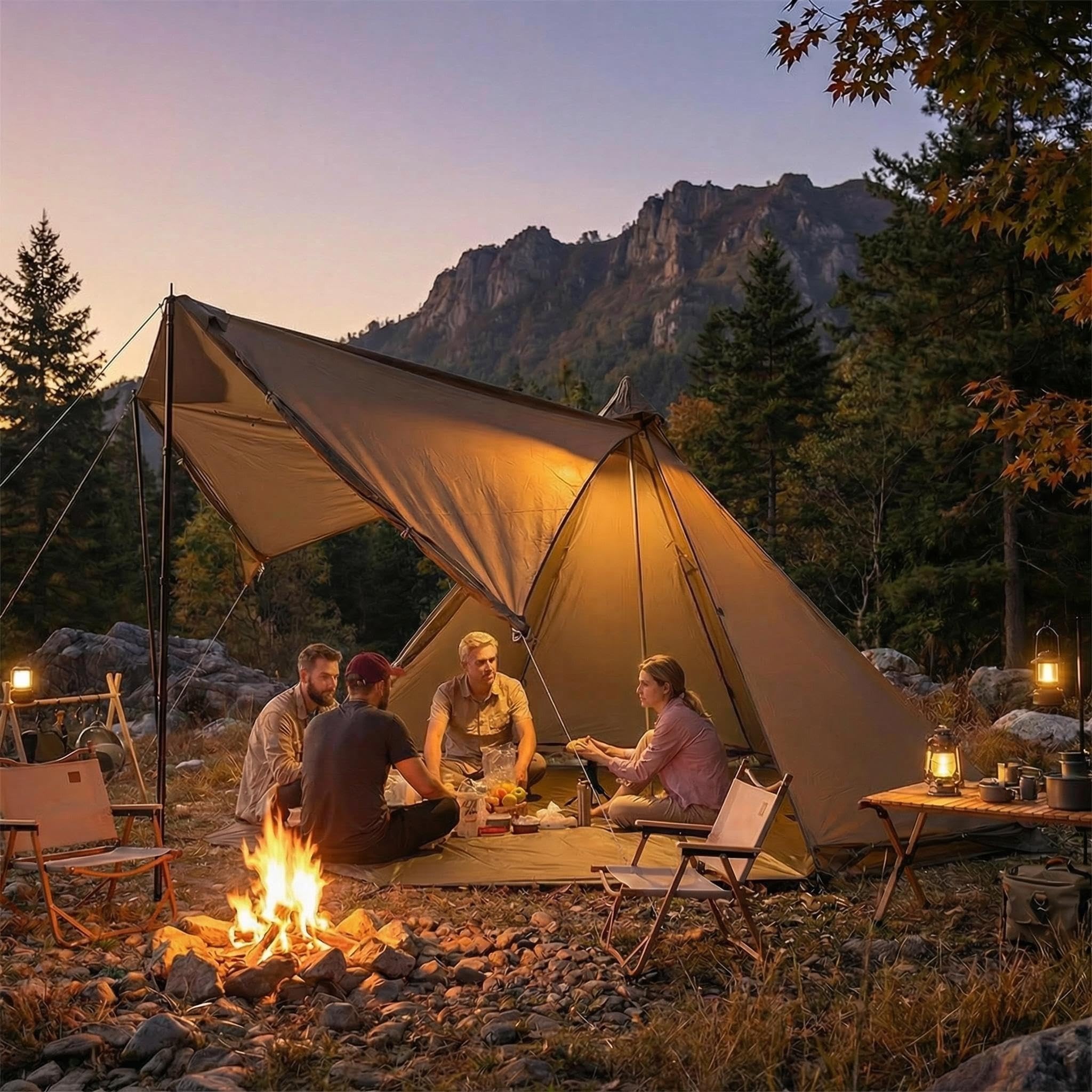 6-Person Waterproof Tipi Tent Footprint
