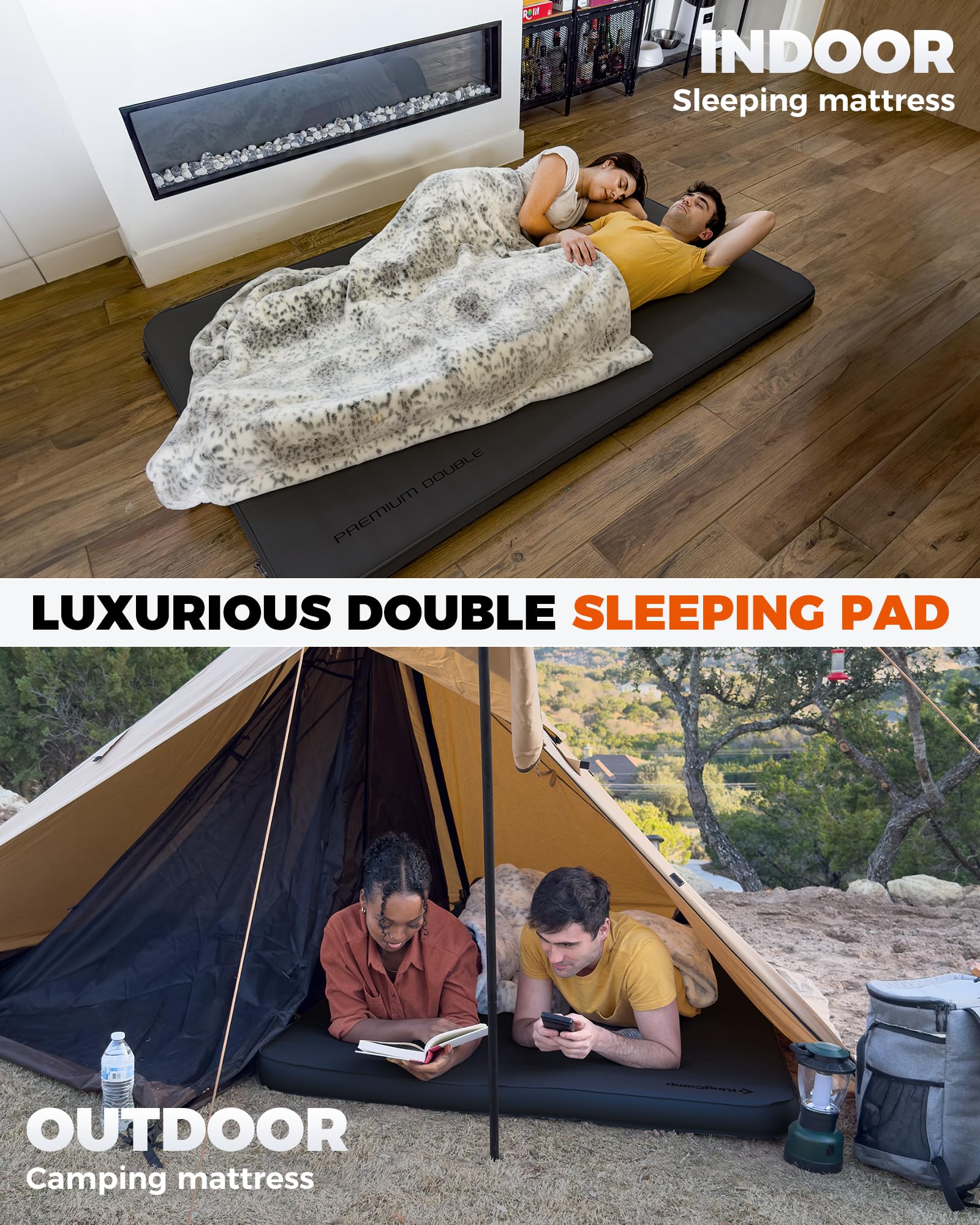 KingCamp Premium Camping Mattress with High R Value, Air & Foam