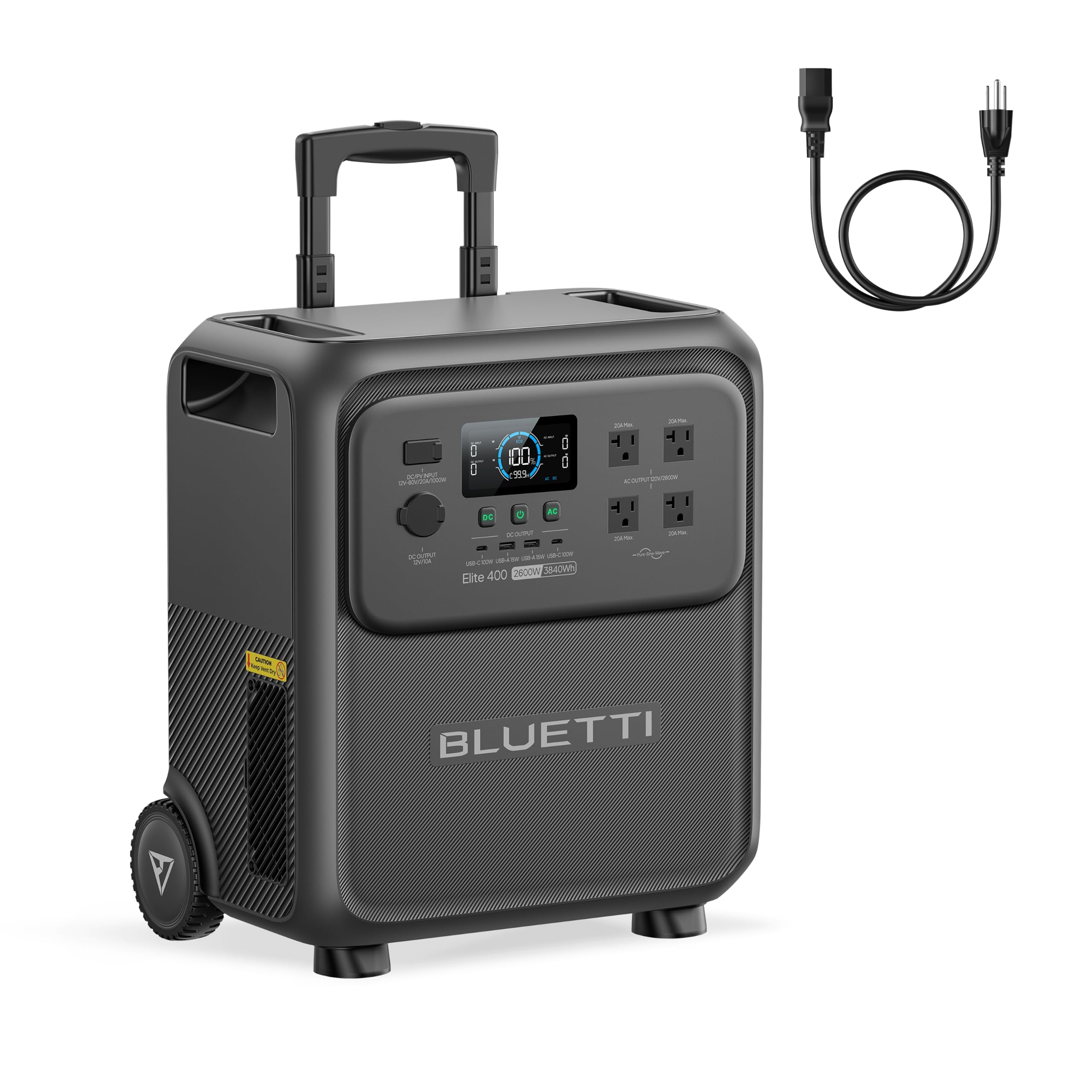 3840Wh Portable Power Station with LFP Battery & 2600W Output
