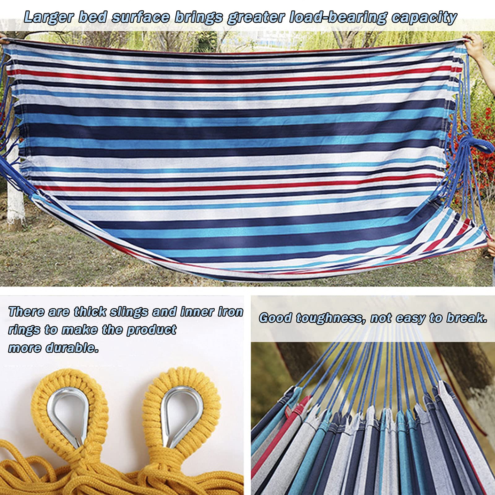 Portable Canvas Hammock with Stand for Outdoor Camping