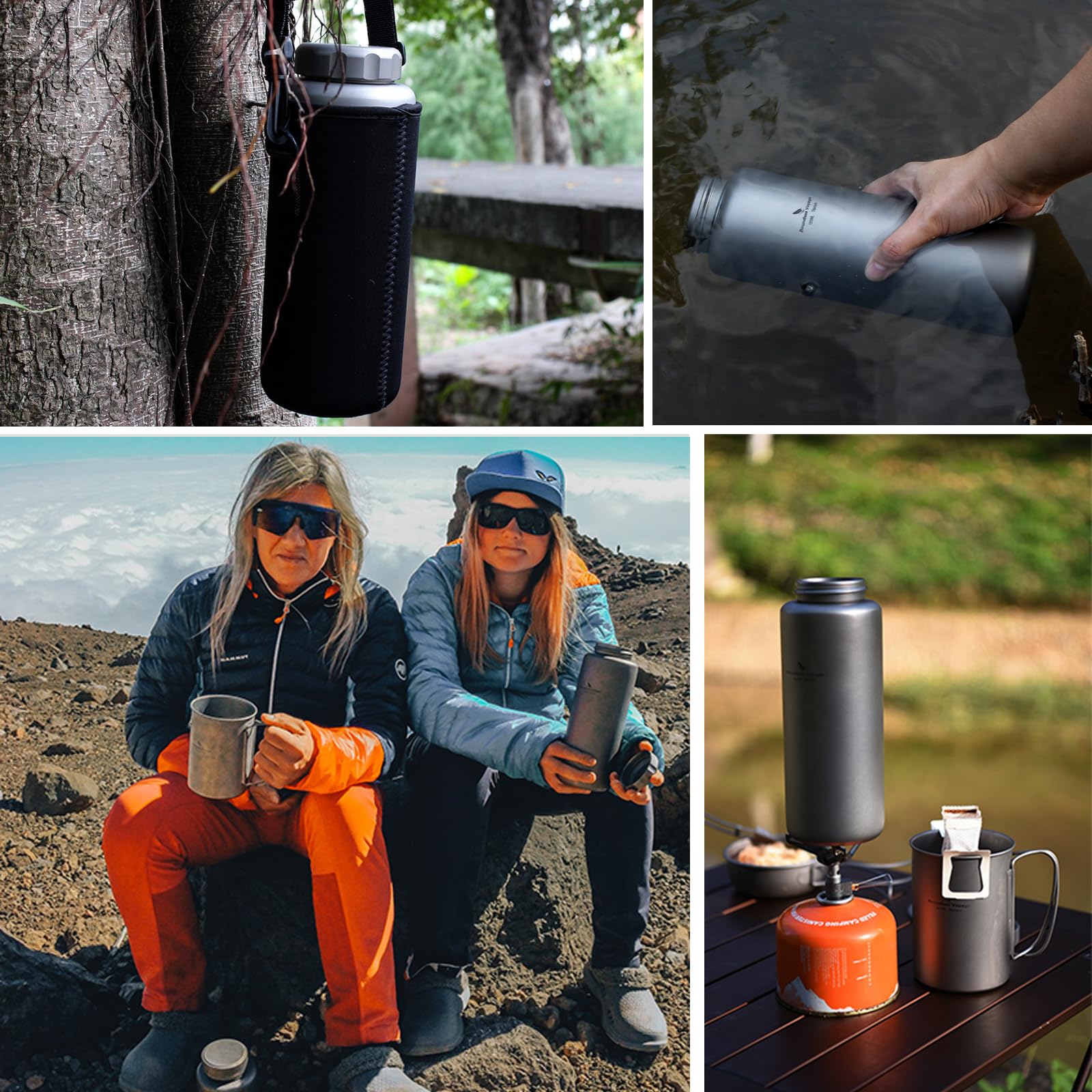 Boundless Voyage Titanium Water Bottle 1050ml Outdoor Sports Flask T-3005D