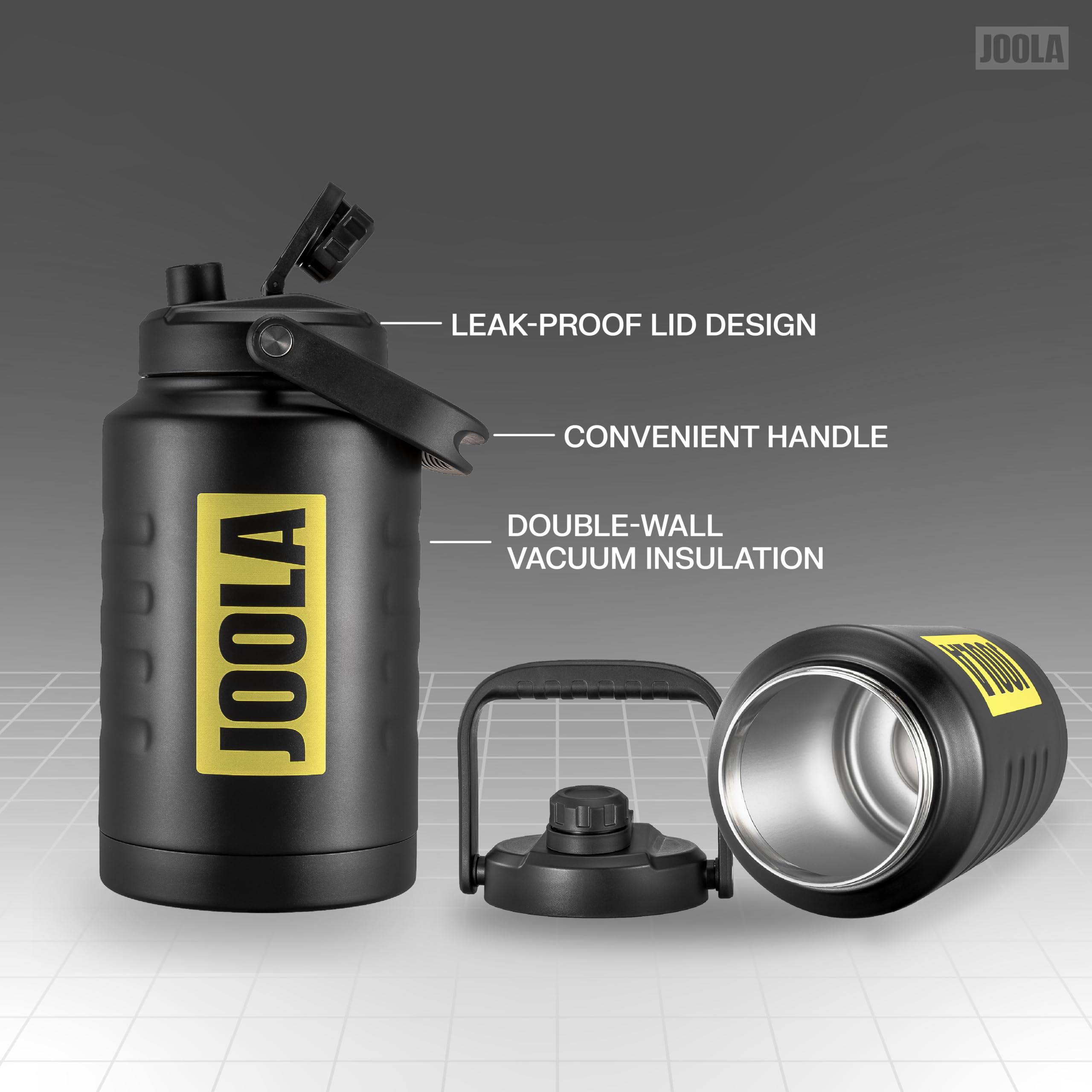 JOOLA Water Bottle (Black/Yellow) - 128oz